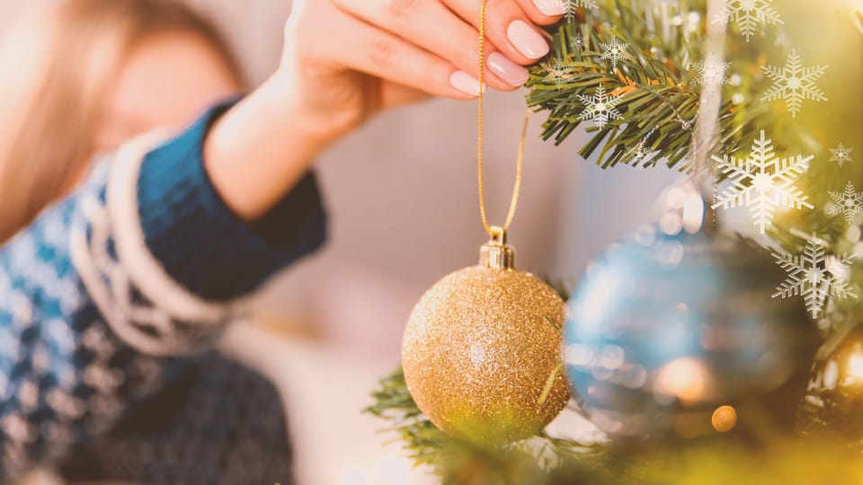 hanging Christmas ornaments