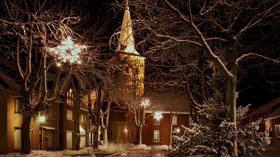 a church in winter