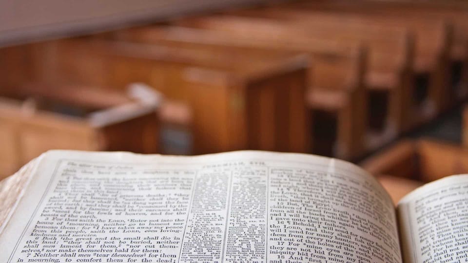 Bible on pulpit