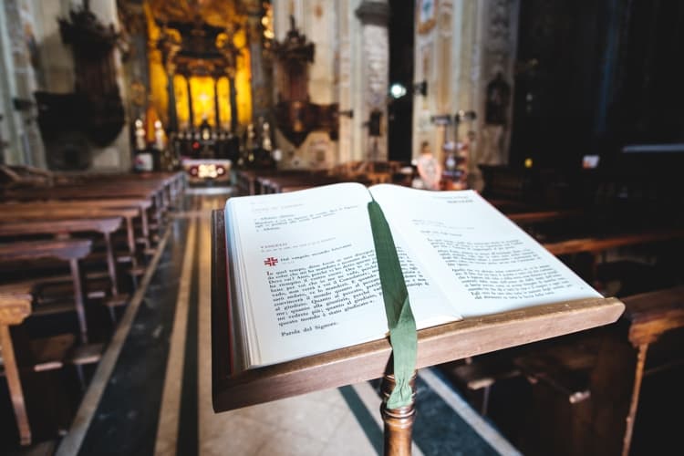 lectern with Bible