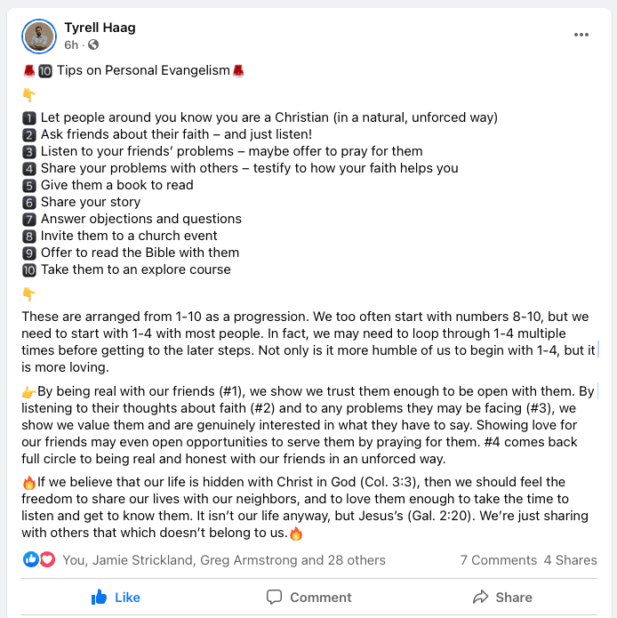 Tyrell Haag on evangelism